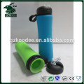 2016 portable silicone water bottle with straw cap